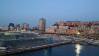 Genua, Stadtansicht am frühen Morgen