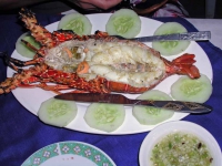 Ngwe Saung, Lobster im Restaurant Wine Wine Lae