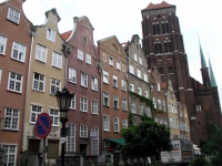 Danzig, Gdańsk, Marienkirche von der Frauengasse aus