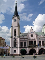Trautenau, Marktplatz mit Rathaus