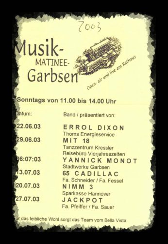 Programm der Musikmatinee Garbsen2003
